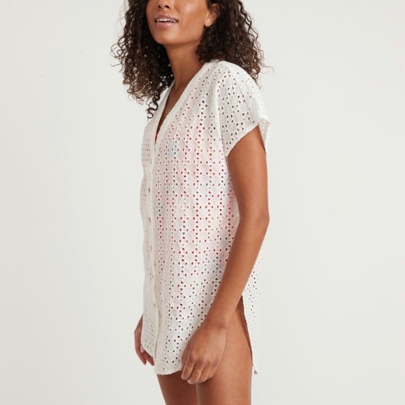 Marine Layer Eyelet Airy Tunic in White XS - Picture 2 of 10